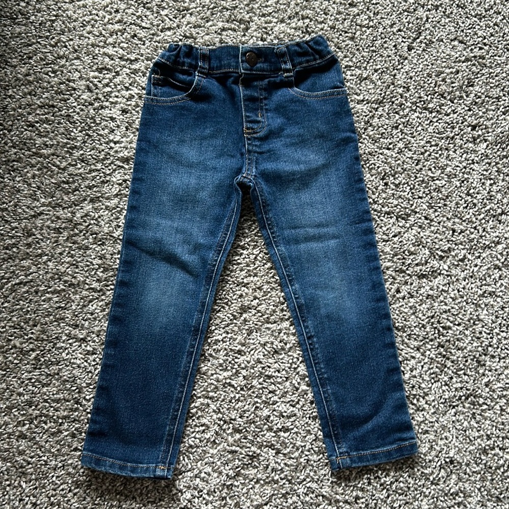 4T toddler girl blue jeans with adjustable waist
